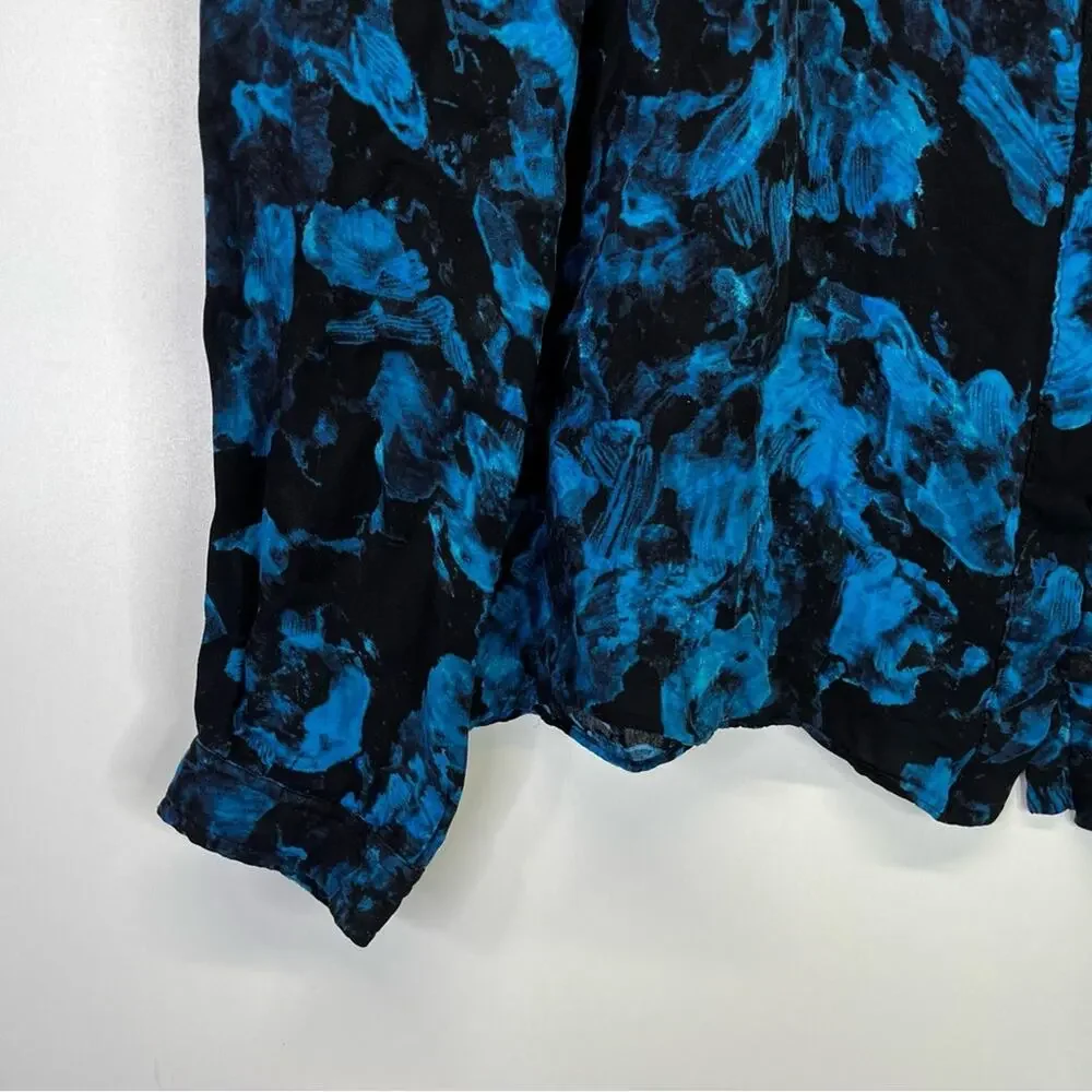 Parker Rio Silk Blend blouse blue black - S